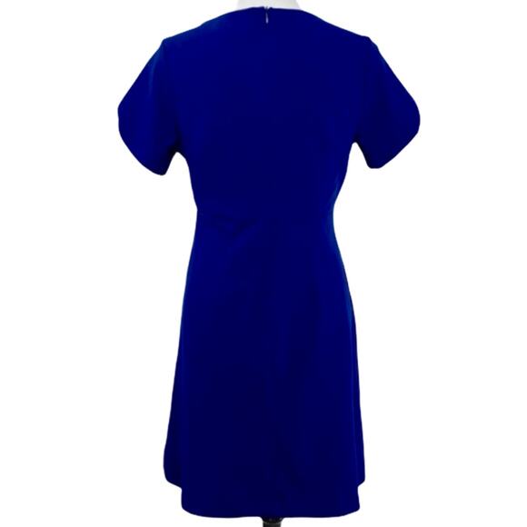 Betsey Johnson Dress V-Neck Blue Empire Waist A-Line Short Sleeve Women's Size 6 - Picture 11 of 12